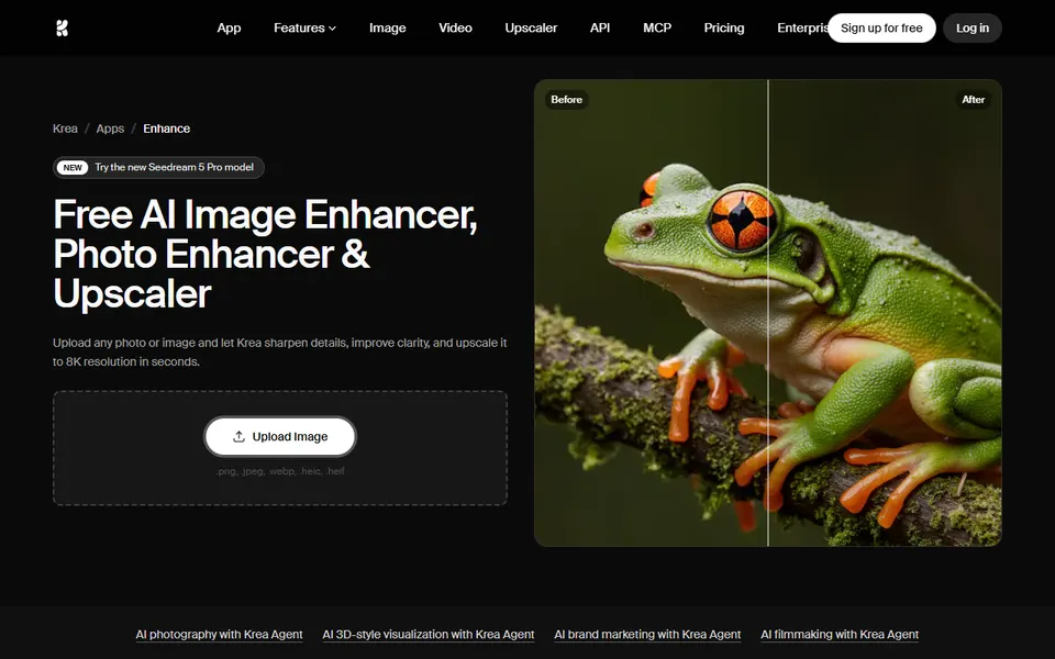 Krea Enhancer - zrzut strony