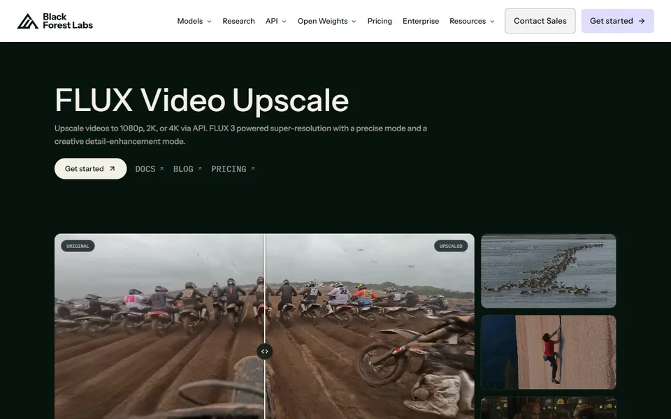 FLUX Video Upscale - zrzut strony