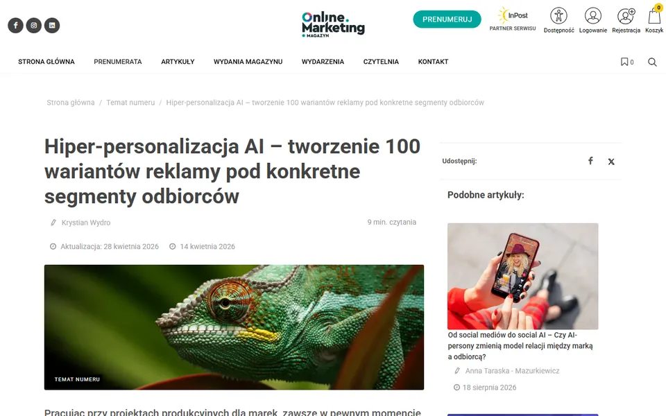 Online Marketing Magazine: AI hyper-personalisation